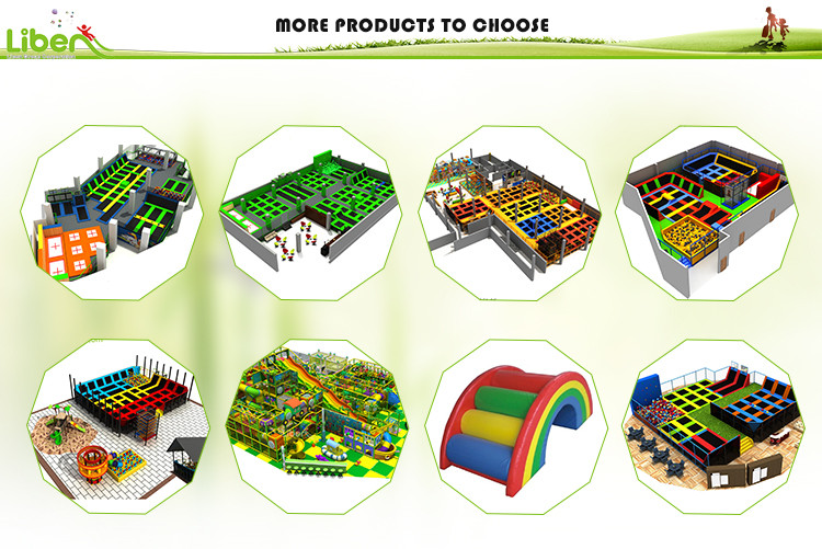 Designs of trampoline park with climbing wall