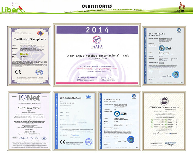 certificates of trampoline park with climbing wall